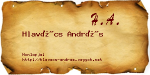 Hlavács András névjegykártya